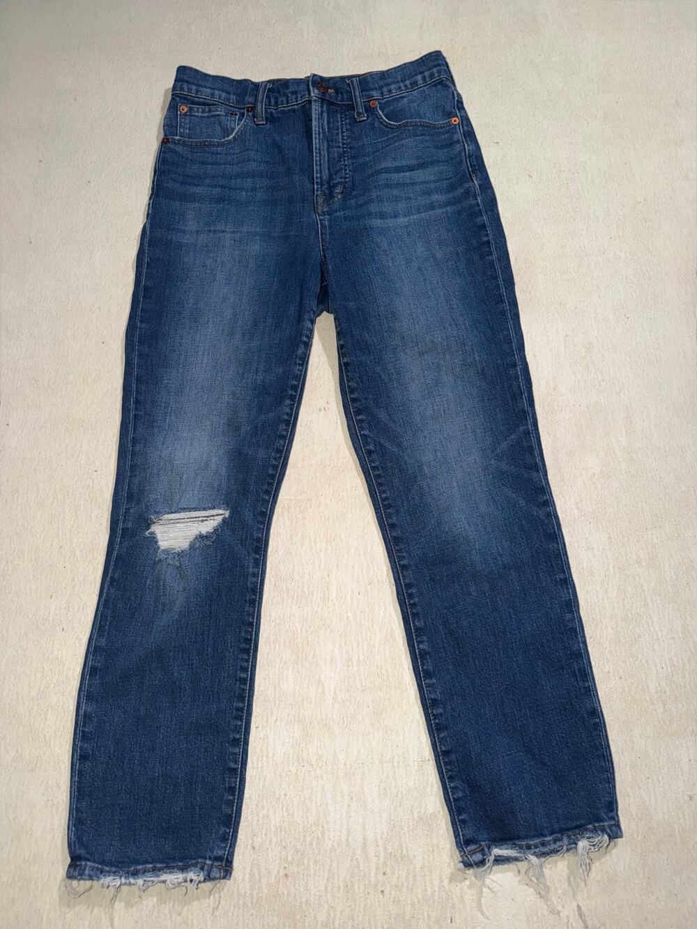 Madewell women’s the perfect vintage crop blue jeans